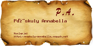 Páskuly Annabella névjegykártya